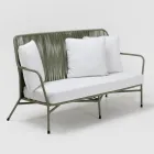 Garden Sofa in Aluminum and Rope Weaving - Asteria Viadurini