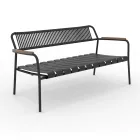 Aluminum Garden Sofa and Rope Backrest - Resplendent Viadurini