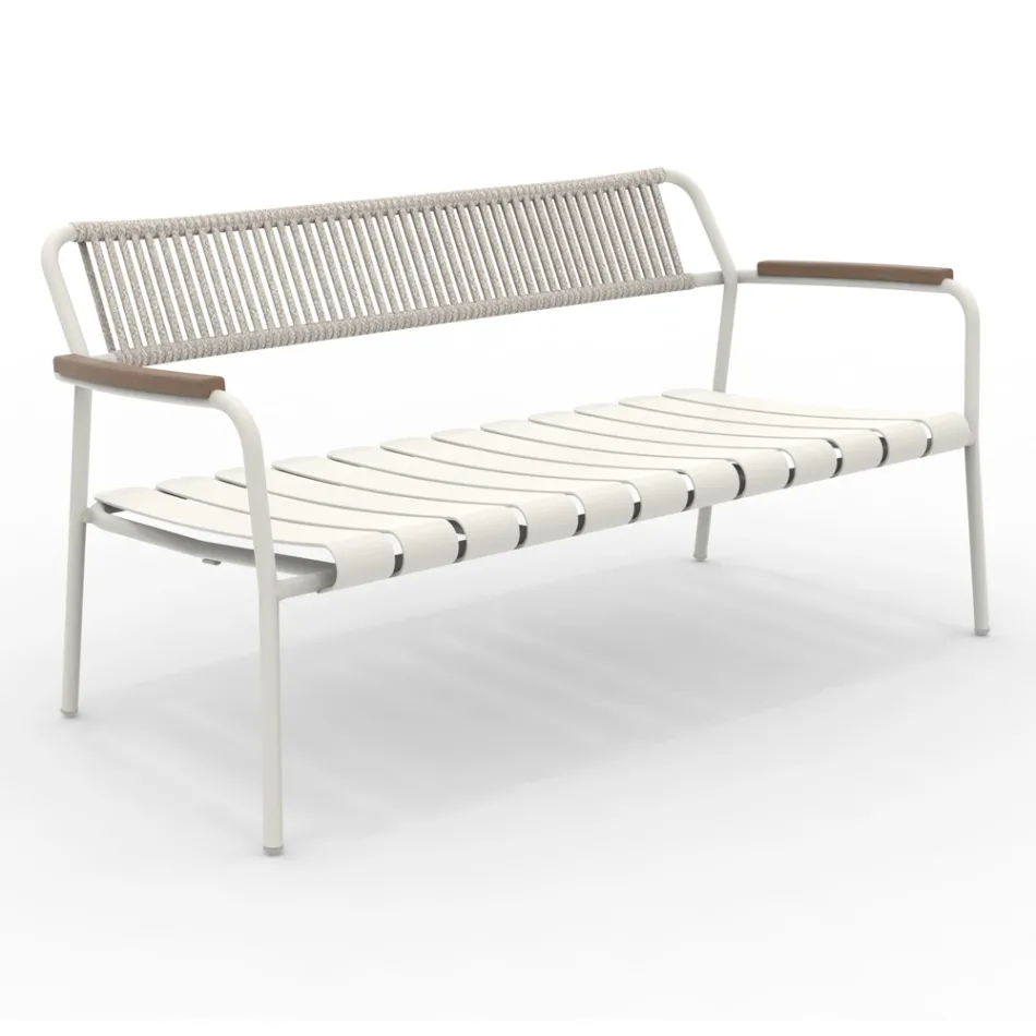 Aluminum Garden Sofa and Rope Backrest - Resplendent Viadurini