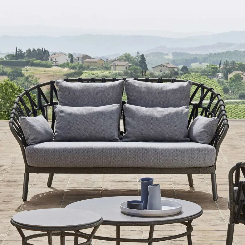 Aluminum Garden Sofa Made in Italy - Emmacross by Varaschin Viadurini