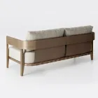 Garden Sofa in Teak Wood and Fabric Made in Italy - Briga Viadurini