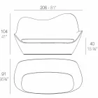 Modern design polyethylene garden sofa Sabinas by Vondom Viadurini