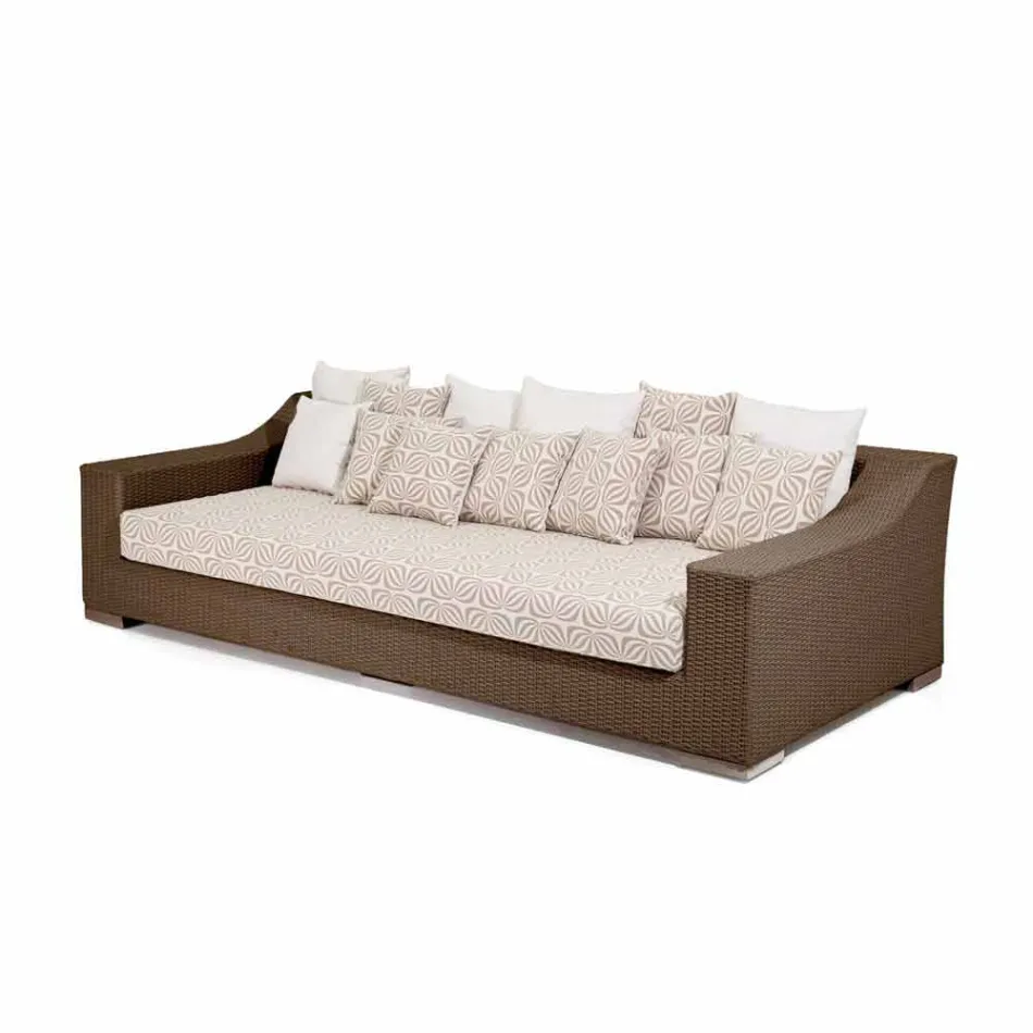 Sofa hand-woven garden Joe Coffee polyethylene Viadurini
