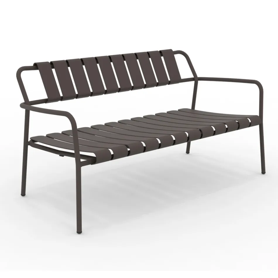 Garden Sofa Made Entirely of Aluminum - Resplendent Viadurini