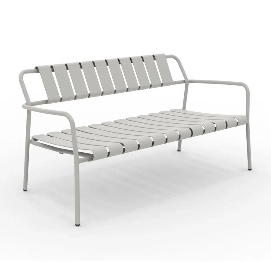 Garden Sofa Made Entirely of Aluminum - Resplendent Viadurini