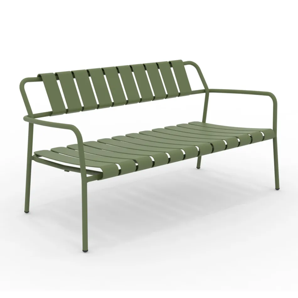 Garden Sofa Made Entirely of Aluminum - Resplendent Viadurini