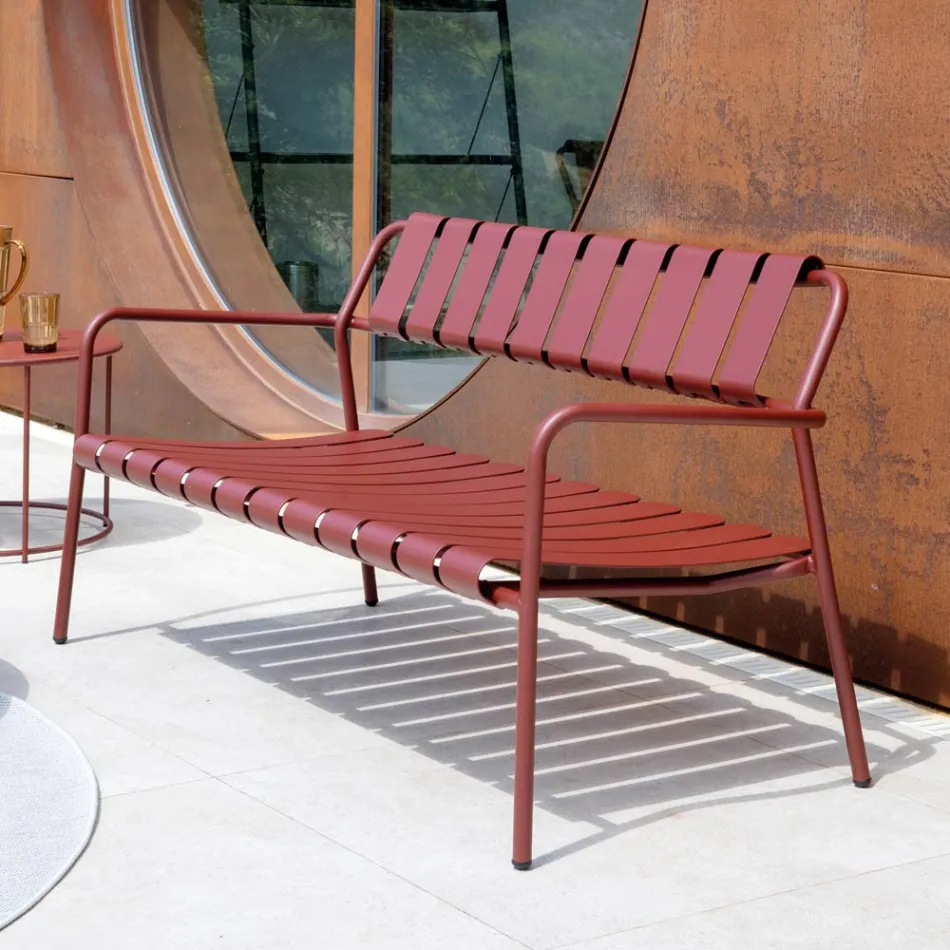 Garden Sofa Made Entirely of Aluminum - Resplendent Viadurini