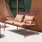 Garden Sofa Made Entirely of Aluminum - Resplendent Viadurini