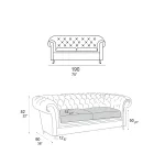 Indoor Sofa with Wooden Feet and Metal Wheels Made in Italy - Giocoso Viadurini