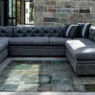 Living Room Sofa with Reclining Headrest and Peninsula - Unleashed Viadurini