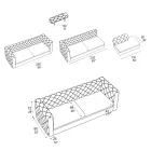 Living Room Sofa with Reclining Headrest and Peninsula - Unleashed Viadurini