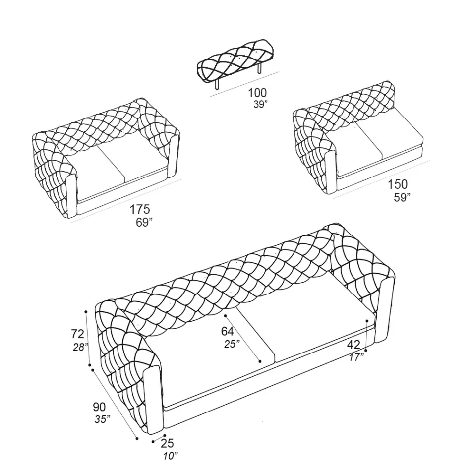 Living Room Sofa with Reclining Headrest Made in Italy - Unleashed Viadurini
