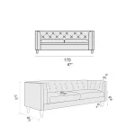 Living Room Sofa with Wooden Structure and Feet Made in Italy - Comico Viadurini