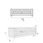 Living Room Sofa with Wooden Structure and Feet Made in Italy - Comico Viadurini