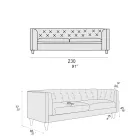 Living Room Sofa with Wooden Structure and Feet Made in Italy - Comico Viadurini