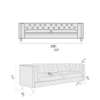 Living Room Sofa with Wooden Structure and Feet Made in Italy - Comico Viadurini