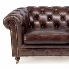 2 or 3 Seater Living Room Sofa in Aged Effect Vintage Leather - Stamp Viadurini