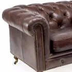 2 or 3 Seater Living Room Sofa in Aged Effect Vintage Leather - Stamp Viadurini