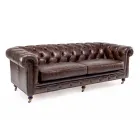 2 or 3 Seater Living Room Sofa in Aged Effect Vintage Leather - Stamp Viadurini