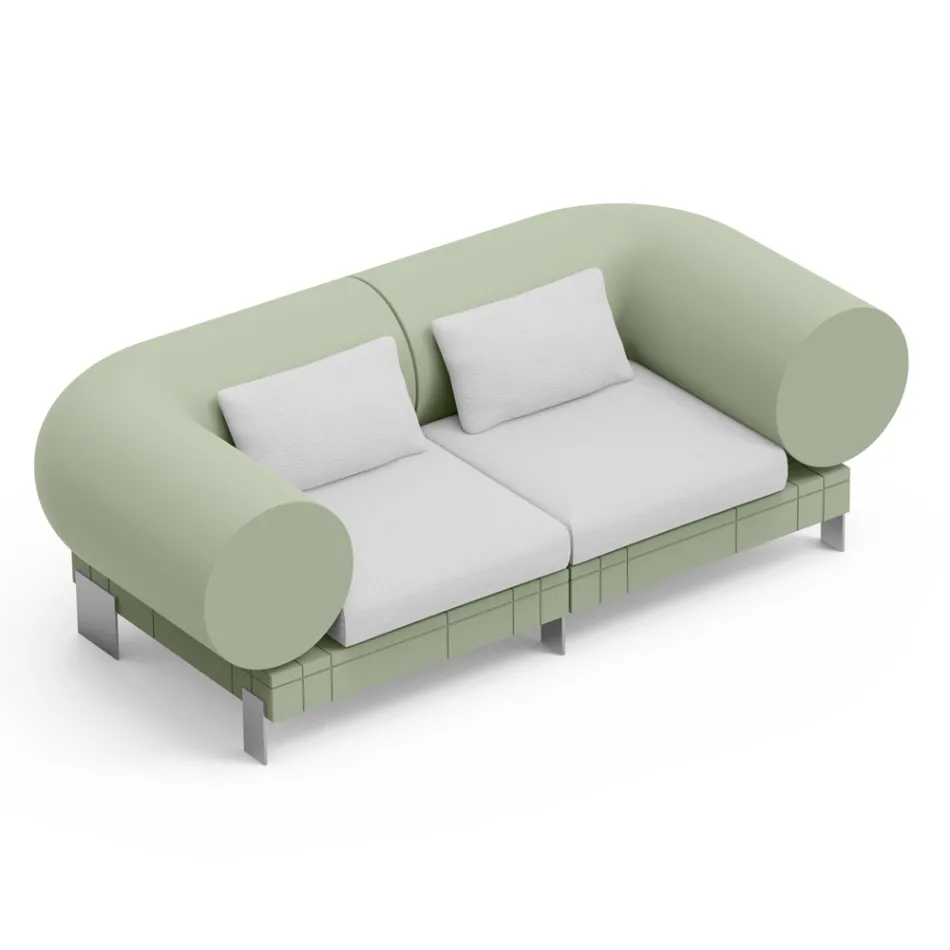 2 seater living room sofa in polyethylene of different colors - Orbis Viadurini