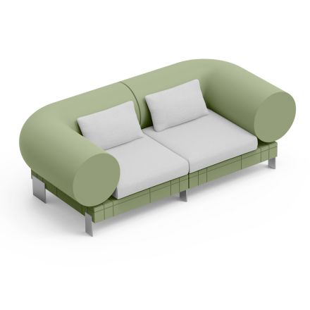 2 seater living room sofa in polyethylene of different colors - Orbis Viadurini