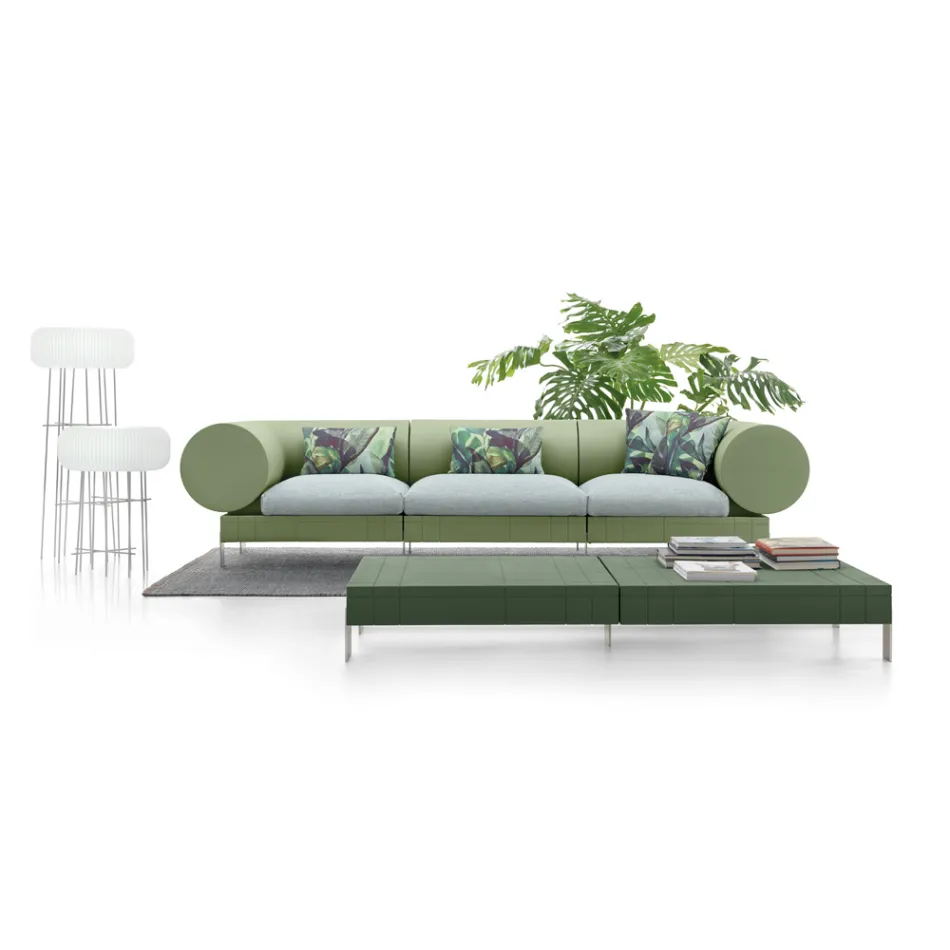 3-seater living room sofa in polyethylene of different colors - Orbis Viadurini