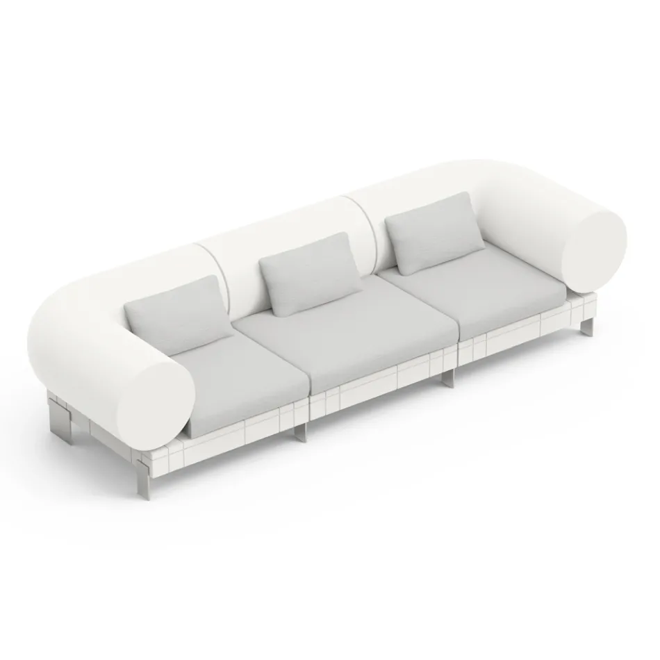 3-seater living room sofa in polyethylene of different colors - Orbis Viadurini