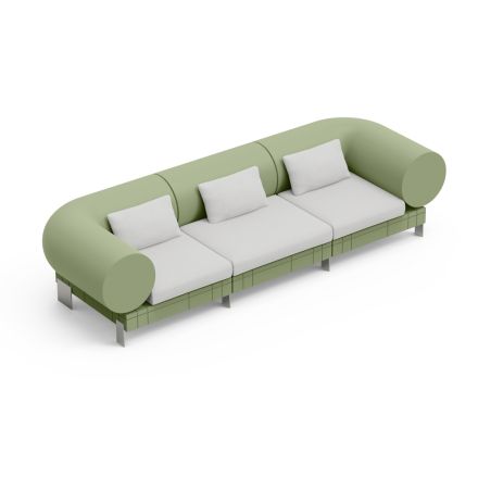 3-seater living room sofa in polyethylene of different colors - Orbis Viadurini