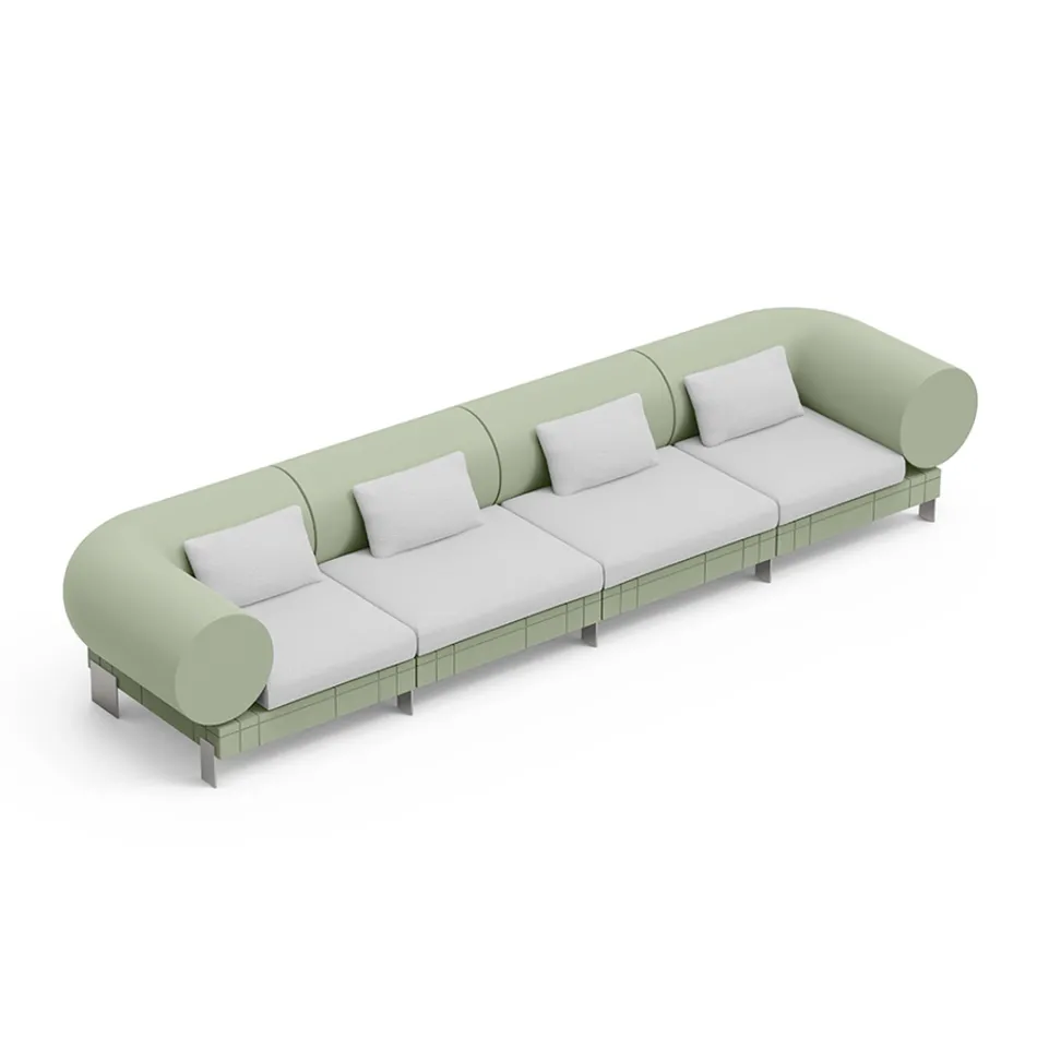 4-seater living room sofa in polyethylene of different colors - Orbis Viadurini