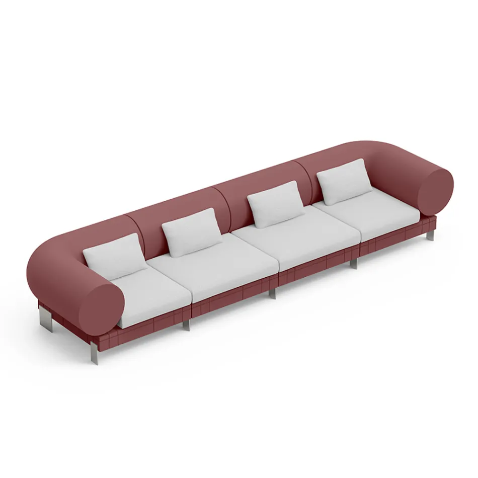 4-seater living room sofa in polyethylene of different colors - Orbis Viadurini