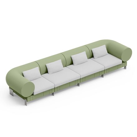 4-seater living room sofa in polyethylene of different colors - Orbis Viadurini
