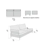 Living Room Sofa with 2 Backrests and 2 Movable Armrests - Precious Viadurini