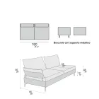 Living Room Sofa with 2 Backrests and 2 Movable Armrests - Precious Viadurini