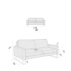 Living Room Sofa with Sled Feet in Chromed Metal - Exclusive Viadurini