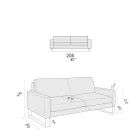 Living Room Sofa with Sled Feet in Chromed Metal - Exclusive Viadurini