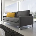 Living Room Sofa with Sled Feet in Chromed Metal - Exclusive Viadurini