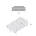 Living Room Sofa in Wood, Polyurethane and Metal Made in Italy - Sparkling Viadurini