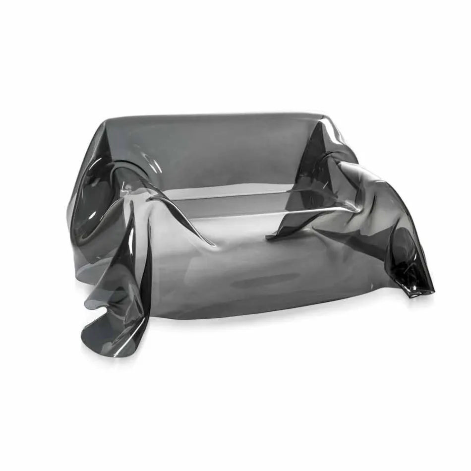 Modern design sofa in Jolly smoked plexiglass, made in Italy Viadurini