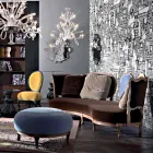 Luxury design sofa, 5 solid wood backrests, made in Italy, Manno Viadurini