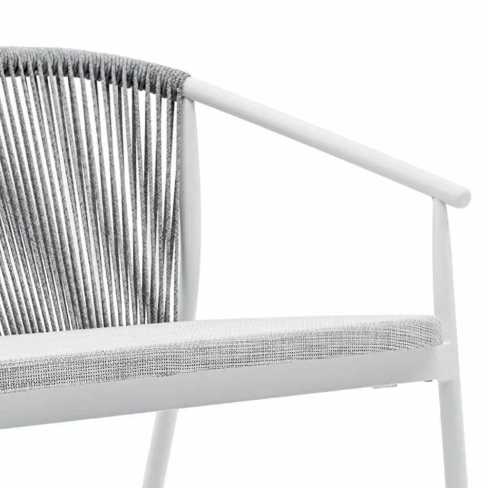 Two Seater Garden Stacking Sofa Aluminum and Fabric - Smart By Varaschin Viadurini
