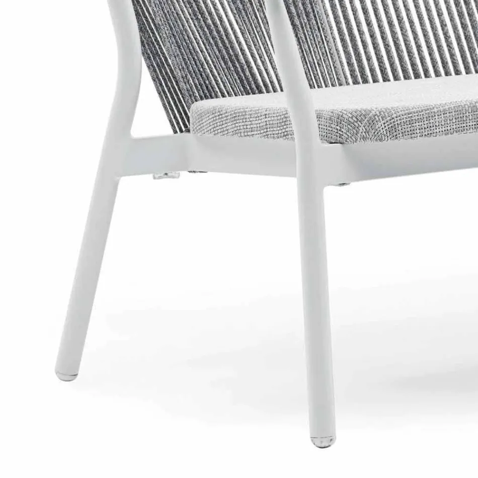 Two Seater Garden Stacking Sofa Aluminum and Fabric - Smart By Varaschin Viadurini