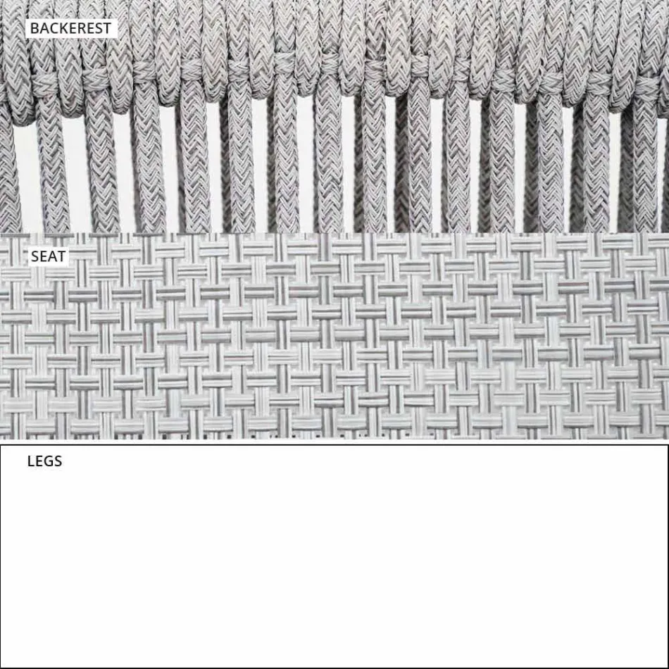 Two Seater Garden Stacking Sofa Aluminum and Fabric - Smart By Varaschin Viadurini