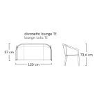 2 seater Outdoor Sofa with Aluminum Structure Made in Italy - Zaika Viadurini