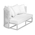 Outdoor Sofa 2 Seats in Aluminum with Ropes Luxury Design 3 Finishes - Julie
