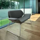 Made in Italy Cesare leather imitation leather waiting sofa Viadurini