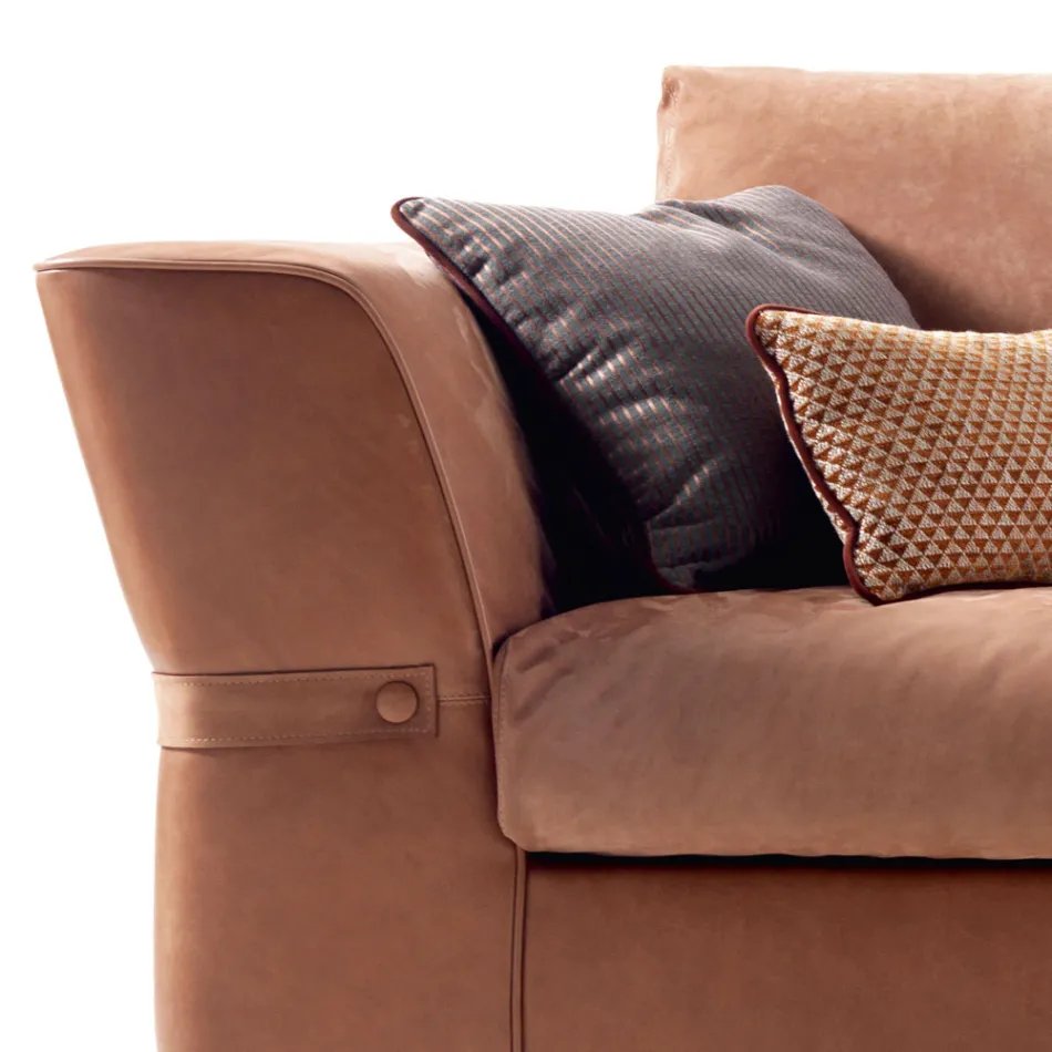 3 seater upholstered fabric sofa Grilli Joe 100 % made in Italy Viadurini