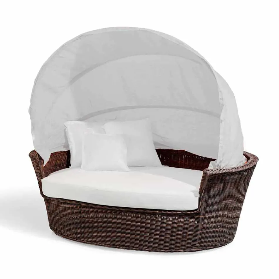 Sofa island relaxing garden with Hector made weaving by hand, modern design Viadurini