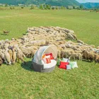 Sofa island relaxing garden with Hector made weaving by hand, modern design Viadurini