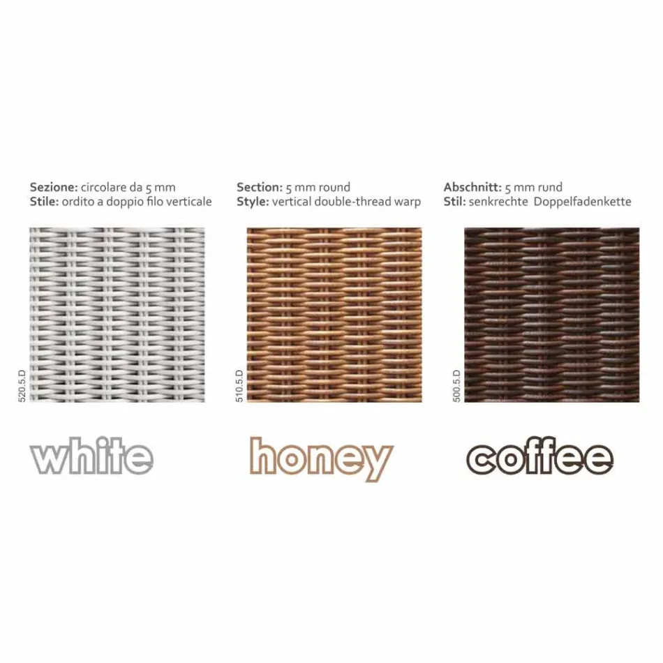 Sofa island relaxing garden with Hector made weaving by hand, modern design Viadurini