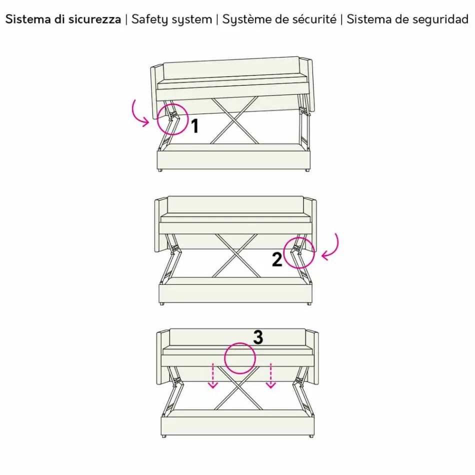 Design Bunk Bed Sofa Covered in Made in Italy Fabric - Gretel Viadurini